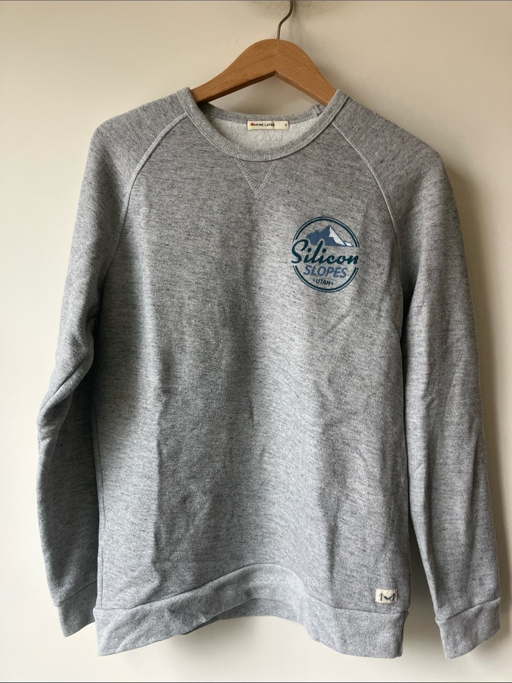 MARINE LAYER Silicon Slopes UTAH Logo Print Gray Crewneck Sweatshirt Men’s Small